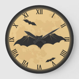 Vintages Halloween-Silhouette-Design Große Wanduhr