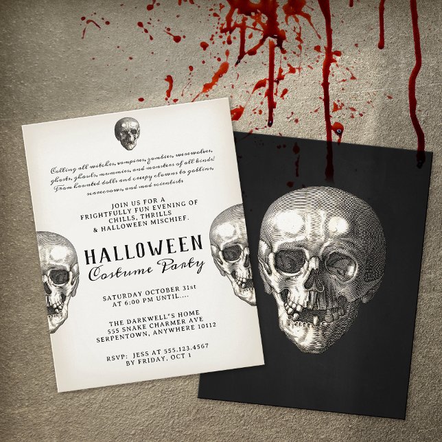 Vintages Halloween Skull-Party Flyer (Von Creator hochgeladen)