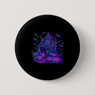 Vintages Halloween Soky Scene Retro Pumpkin Y Seas Button