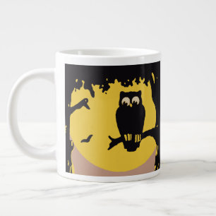 Vintages Halloween, Spooky Owl im Baum mit dem Mon Jumbo-Tasse