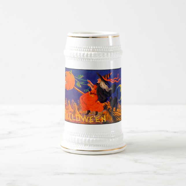 Vintages Halloween Stein Bierglas (Mittel)