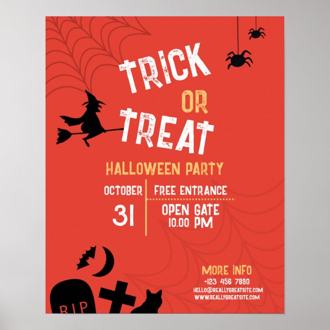 Vintages Halloween-Trick oder Halloween-Party beha Poster (Vorne)