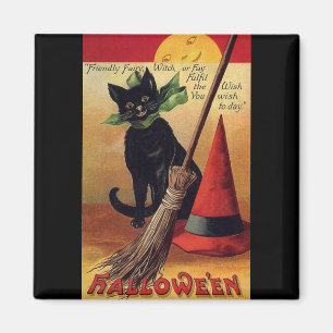 Vintages Halloween von Ellen Clapsaddle, Black Cat Magnet