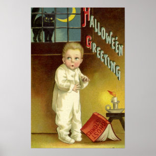 Vintages Halloween von Ellen Clapsaddle, Ghost Sto Poster