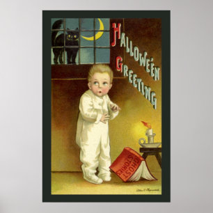 Vintages Halloween von Ellen Clapsaddle, Ghost Sto Poster