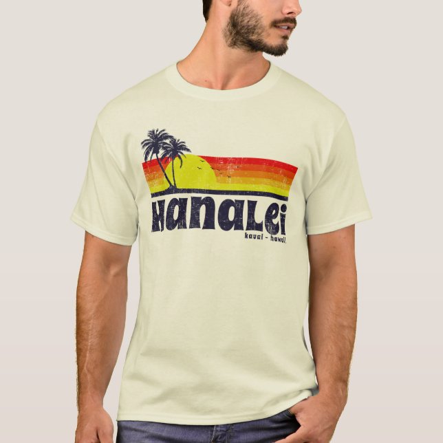 Vintages Hanalei Kauai Hawaii T-Shirt (Vorderseite)