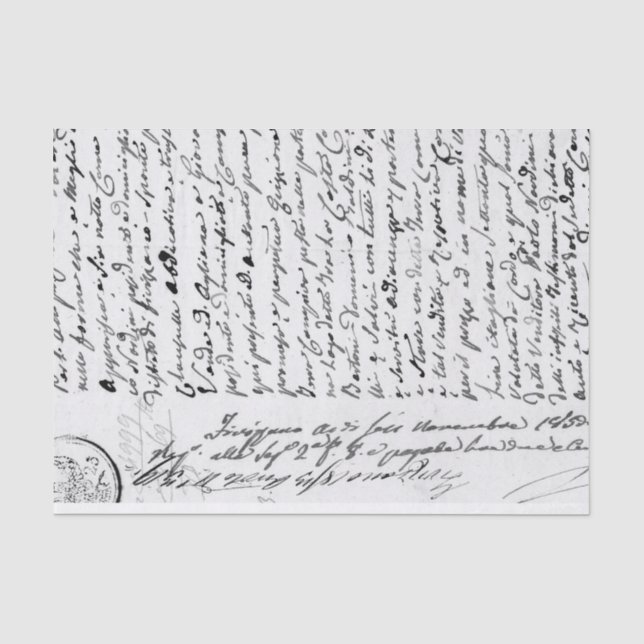 Vintages handgeschriebenes Dokument Seidenpapier (Vorderseite)