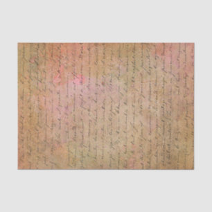 Vintages handgeschriebenes Skript Gold Pink Seidenpapier
