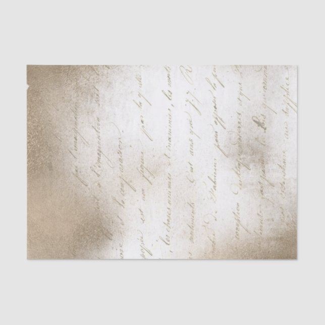 Vintages handgeschriebenes Skript Seidenpapier (Vorderseite)