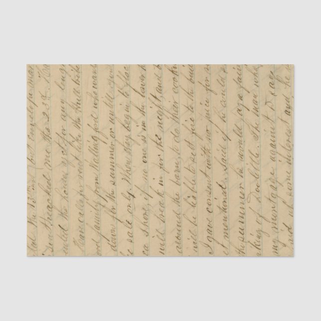 Vintages handgeschriebenes Skript Seidenpapier (Vorderseite)