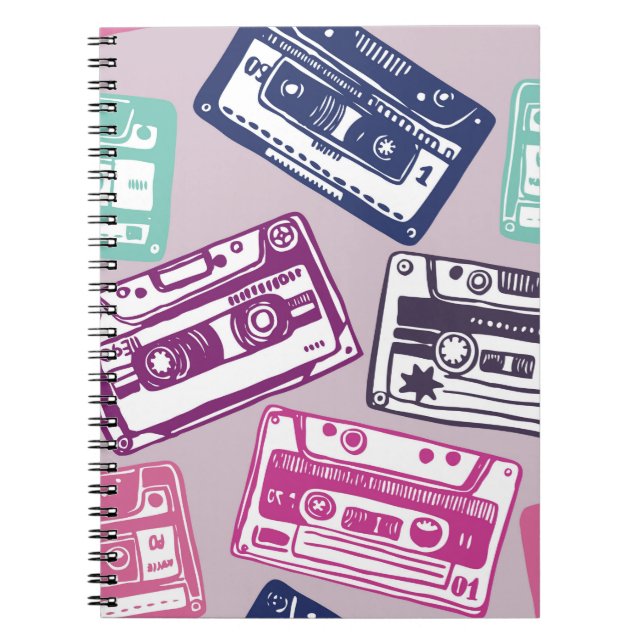 Vintages handgezeichnet nahtloses Muster mit alter Notizblock (Vorderseite)