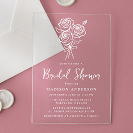 Vintages handGezeichnet Rose Bouquet Brautparty Acryleinladungen