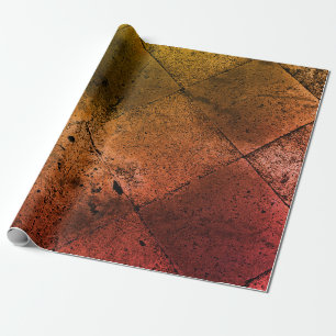 Vintages Harlequin Inspiriert Orange Rust Textur Geschenkpapier