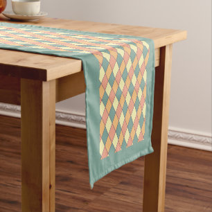 Vintages Harlequine Diagonal in Pastels Monogram Kurzer Tischläufer