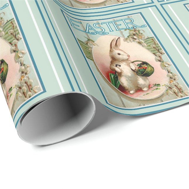 Vintages Hasen- und Ostereier  Geschenkpapier (Rolleneckpunkt)