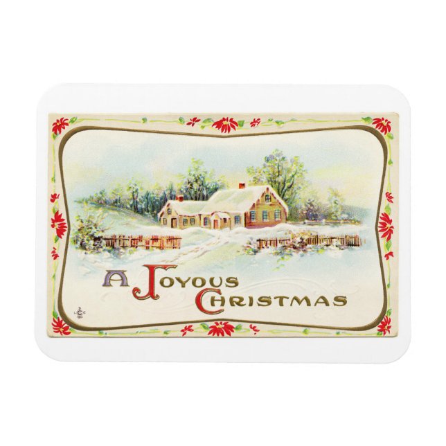 Vintages Haus Flexible Foto Magnet (Horizontal)