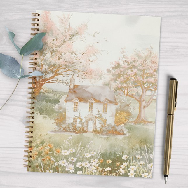 Vintages Haus im Grünen Wiesen Notizbuch (In situ)