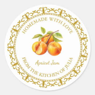 Vintages, hausgemachte Apricot-Konfitüre Runder Aufkleber