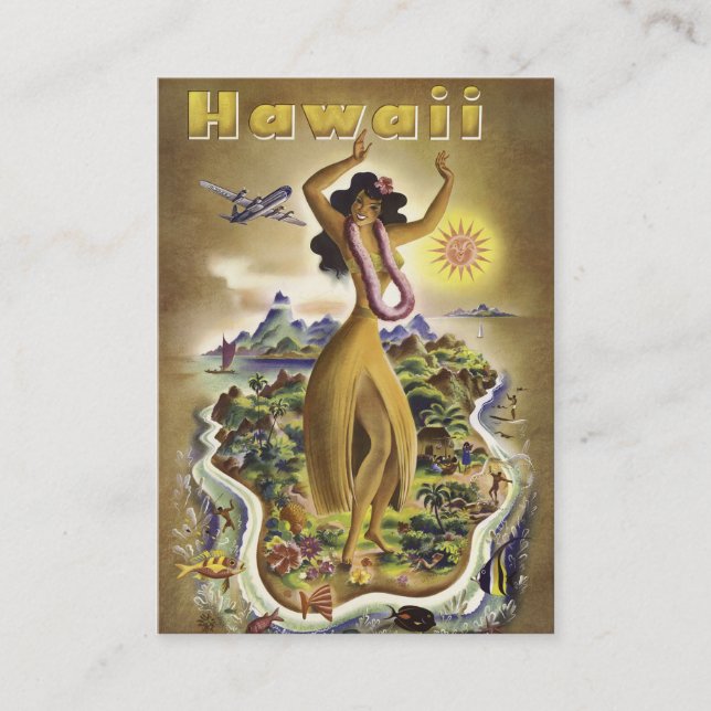 Vintages Hawaii 2 Visitenkarte (Vorderseite)