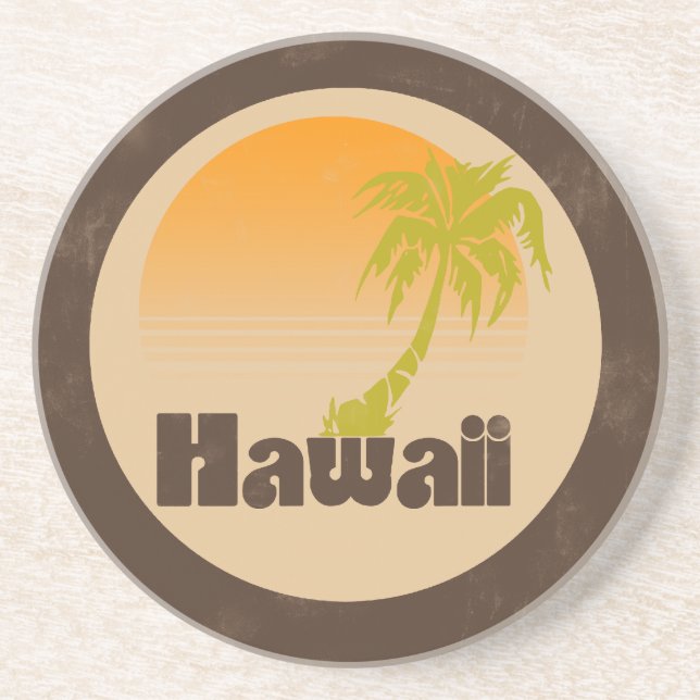 Vintages Hawaii-Logo Getränkeuntersetzer (Vorne)