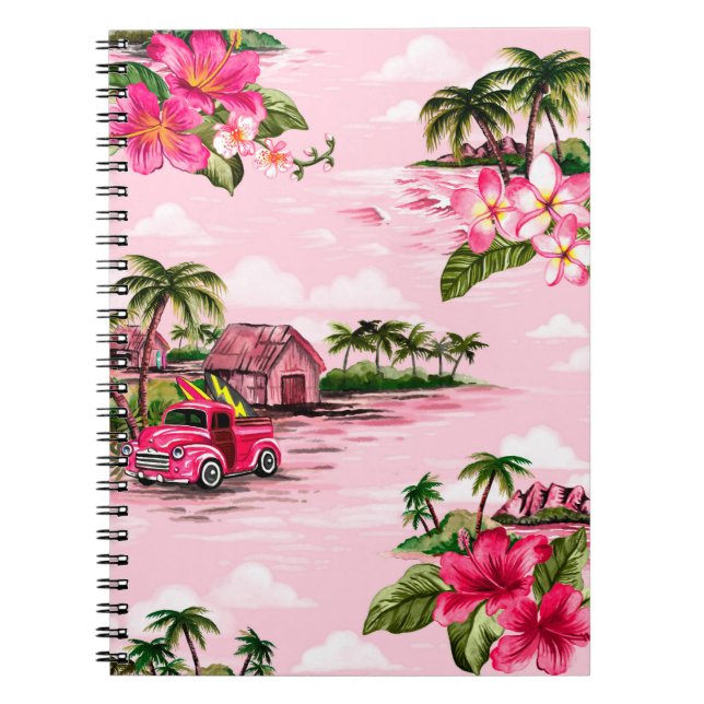 Vintages hawaiianisches Barktuch-Design der tropis Notizblock (Vorderseite)