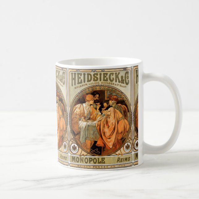 Vintages Heidsieck & Co Monopole Reims Weinkarte Kaffeetasse (Rechts)