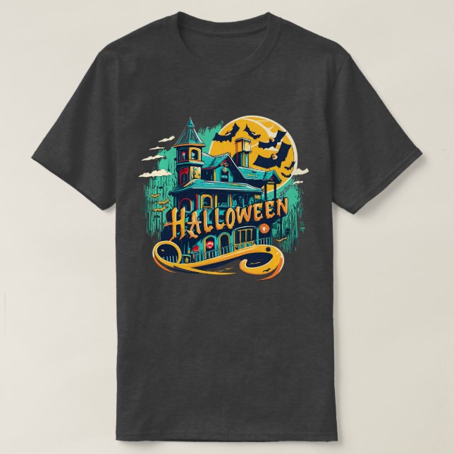 Vintages Heilhaus mit Geist T-Shirt (Design vorne)