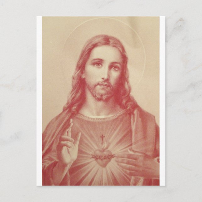 Vintages Heiliges Herz Jesu Postkarte (Vorderseite)