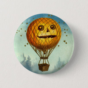 Vintages Heißluft-Ballon-Button Halloweens Button