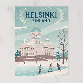 Vintages Helsinki Finnland Winter Postkarte
