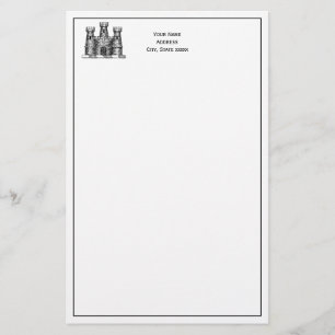 Vintages Heraldisches Schloss Emblem Wappen Wappen Briefpapier