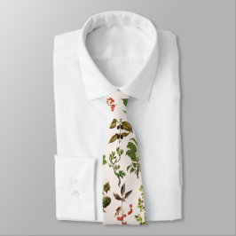 Vintages Herbarium Grünes Pflanze Muster Krawatte