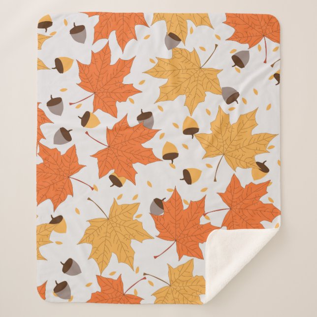 Vintages Herbstmuster Sherpadecke (Vorderseite)