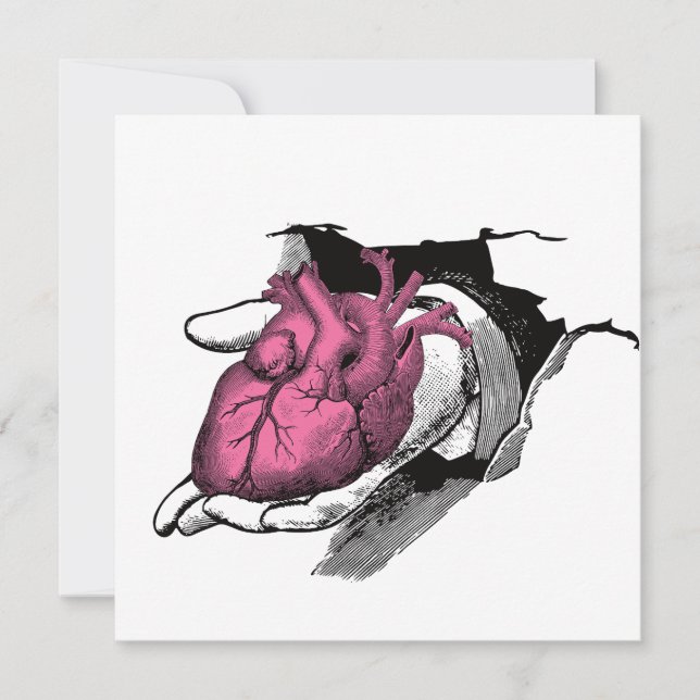 Vintages Herz durch das Rack Einladung (Vorderseite)