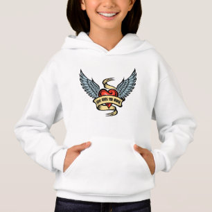 Vintages Herz mit Flügeln Hoodie