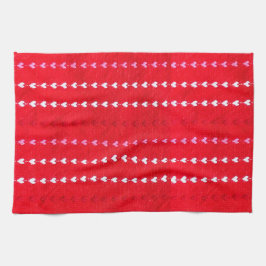 Vintages Herz Stoffe Rosa Rosa Weiße Liebe Spaß Geschirrtuch