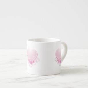Vintages Herz und Rose rosa Espressotasse