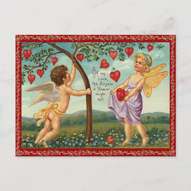 Vintages Herz Valentine Postkarte (Vorderseite)