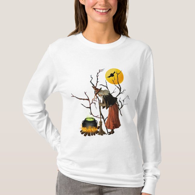 Vintages HexenHalloween-Sweatshirt T-Shirt (Vorderseite)