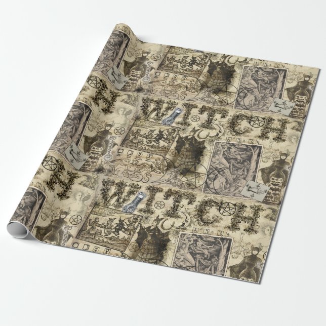 Vintages Hexerei-Verpackungs-Papier Geschenkpapier (Ungerollt)