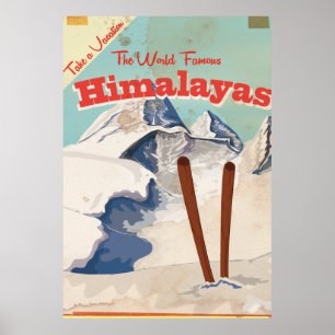 Vintages Himalayas Reiseposter Poster