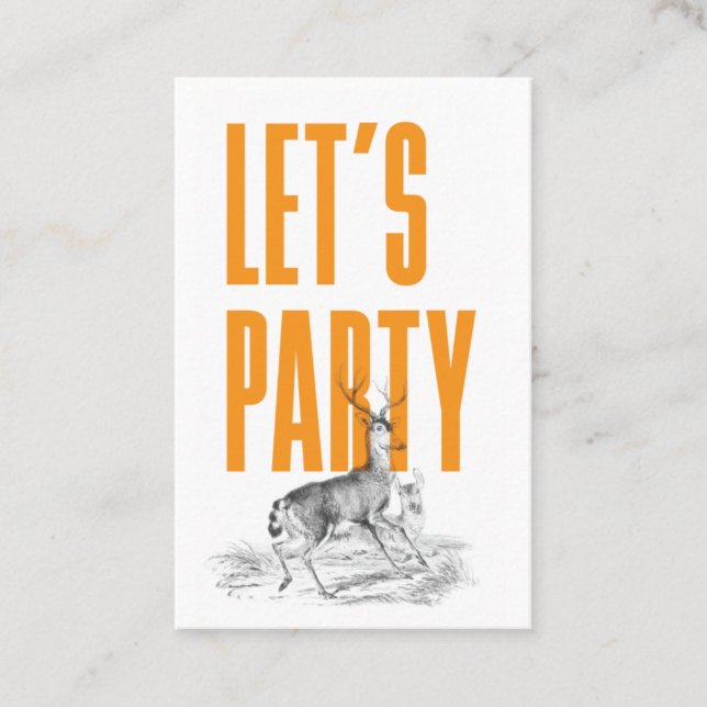 Vintages Hirschticket Visitenkarte (Vorderseite)