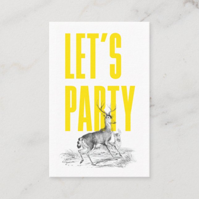 Vintages Hirschticket Visitenkarte (Vorderseite)