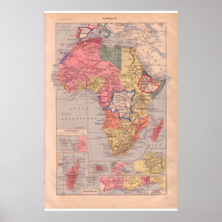 Vintages historisches Afrika 1920 Poster