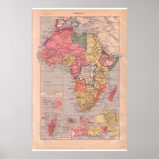 Vintages historisches Afrika 1920 Poster (Vorne)
