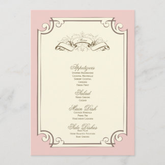 {Vintages} Hochzeitsmenü Menükarte