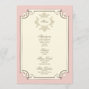 {Vintages} Hochzeitsmenü Menükarte