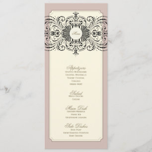 {Vintages} Hochzeitsmenü Menükarte