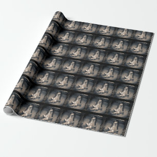 Vintages Hockey-Skatemuster Geschenkpapier