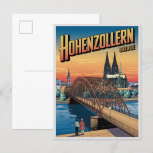 Vintages Hohenzollern Bridge Köln - Deutschland-Ge Postkarte